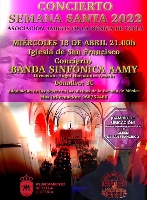 Cambio de ubicación del Concierto de Semana Santa del Miércoles Santo