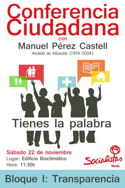 'Conferencia Ciudadana en Yecla sobre Transparencia con Salvador Santa y Manuel Pérez Castel'