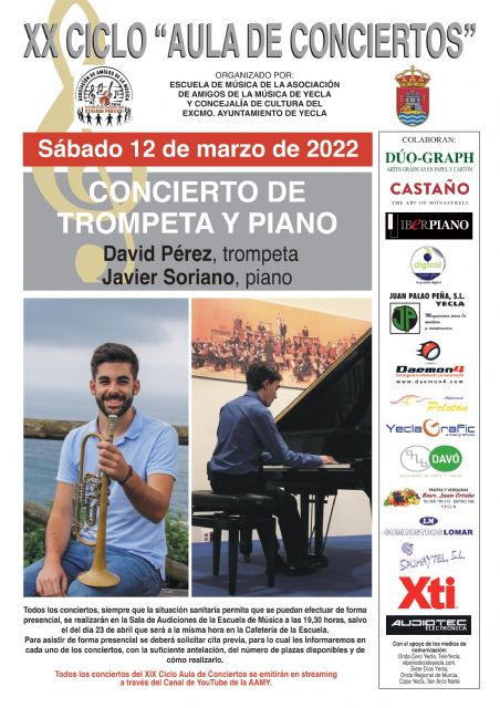 Concierto de trompeta y piano. David Pérez, trompeta y Javier Soriano, piano
