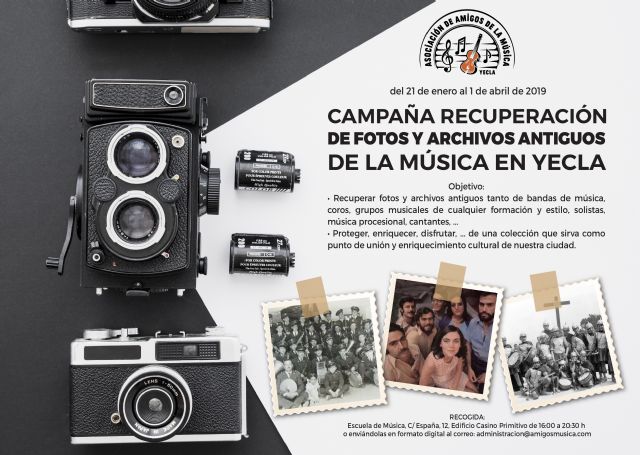 Campaña recuperación fotos y archivos antiguos de la música en Yecla